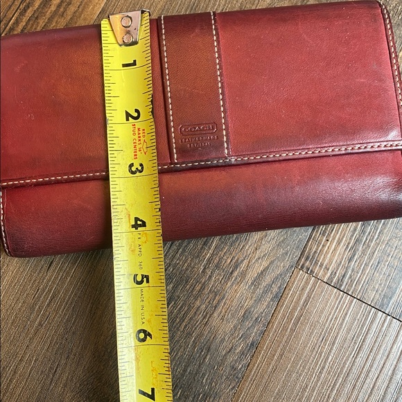 Coach Burgundy Leather Clutch - Picture 14 of 15